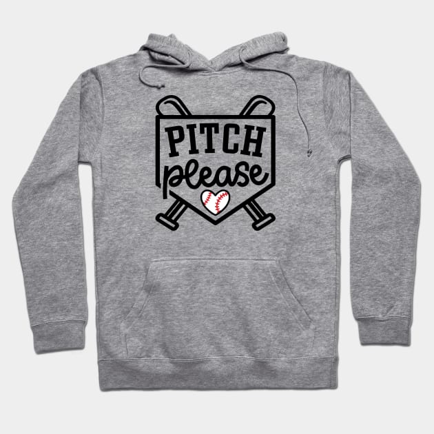 Pitch Please Baseball Player Mom Cute Funny Hoodie by GlimmerDesigns